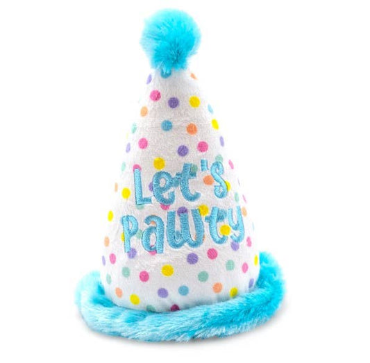 Plush Dog Toy – Blue Birthday Hat for Dogs (7-Inch)