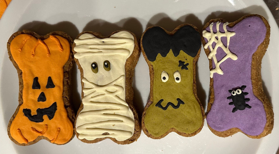 Spooky Bone Halloween Peanut Butter Dog Cookies