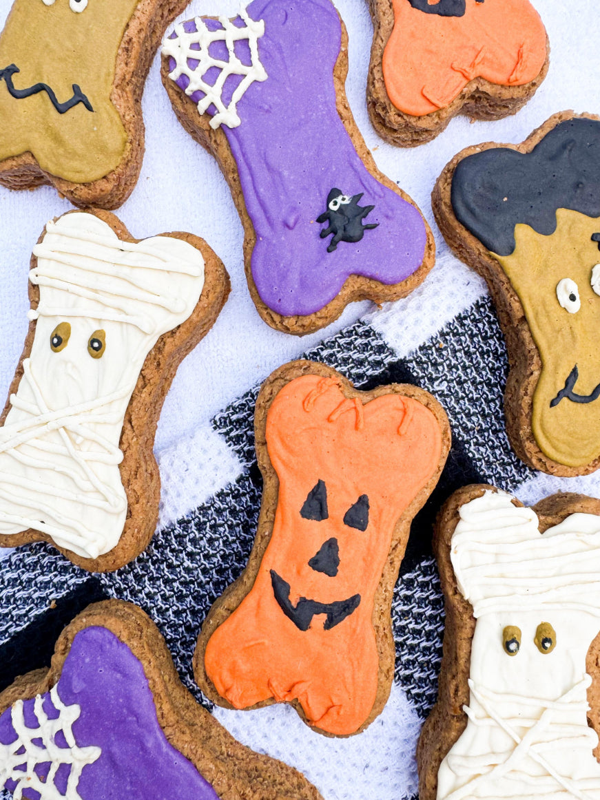 Spooky Bone Halloween Peanut Butter Dog Cookies