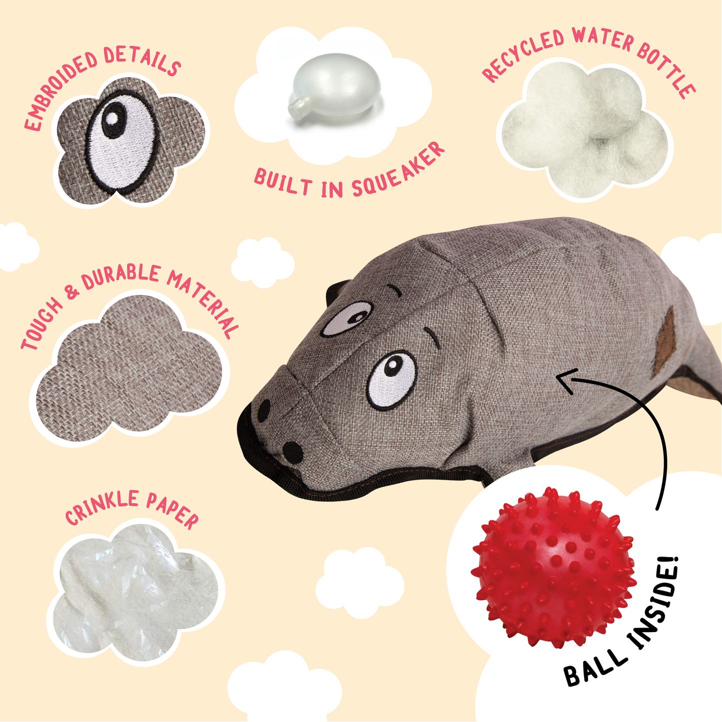 Manatee Dog Toy (2-in-1)