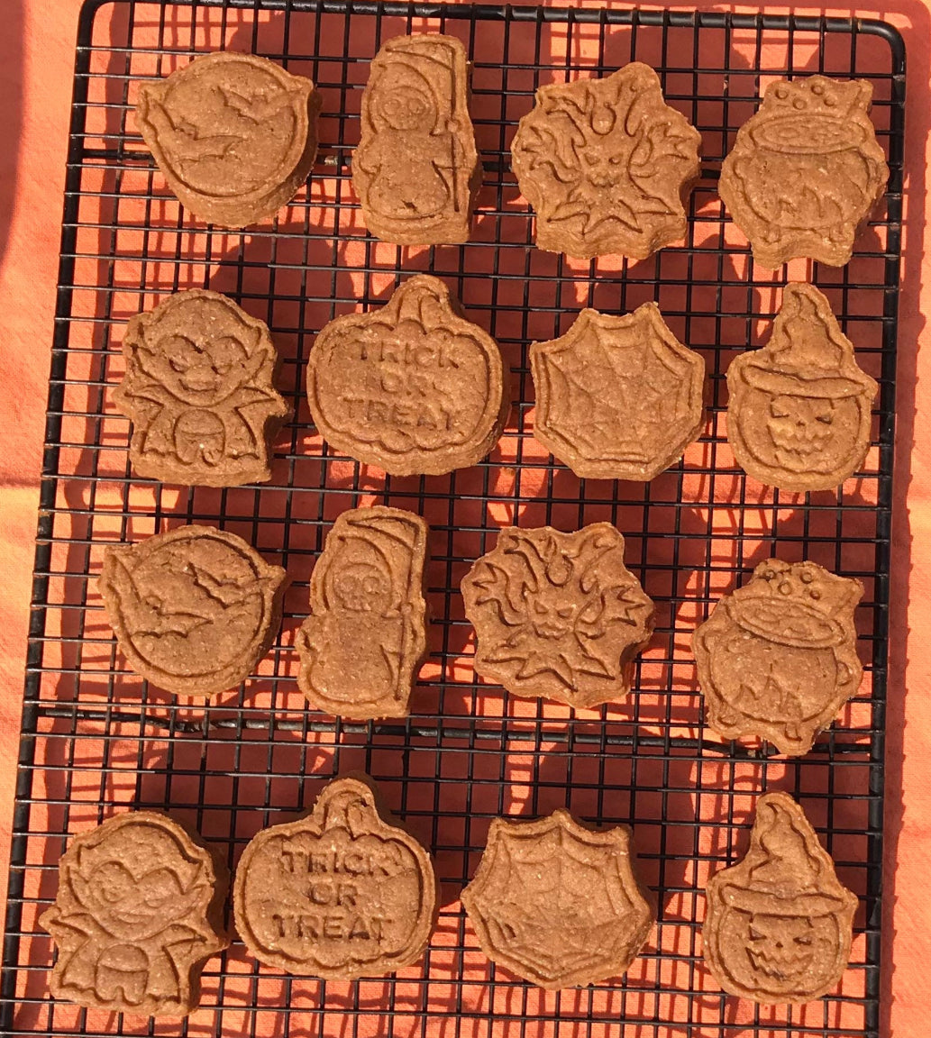 Spooktacular Stamped Peanut Butter Dog Cookies