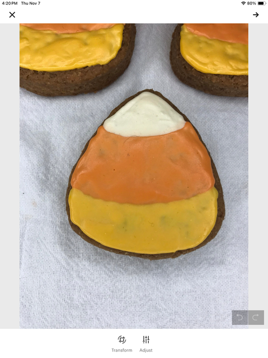 Peanut Butter Dog Treats – Candy Corn Inspired Fall Cookies