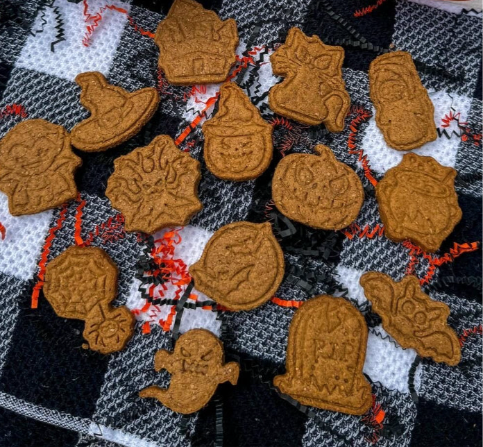 Spooktacular Stamped Peanut Butter Dog Cookies