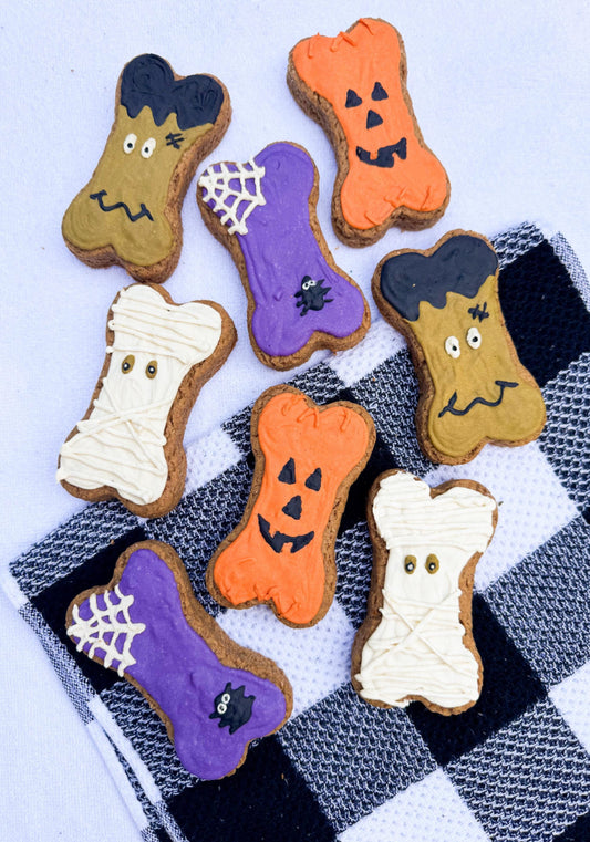 Spooky Bone Halloween Peanut Butter Dog Cookies