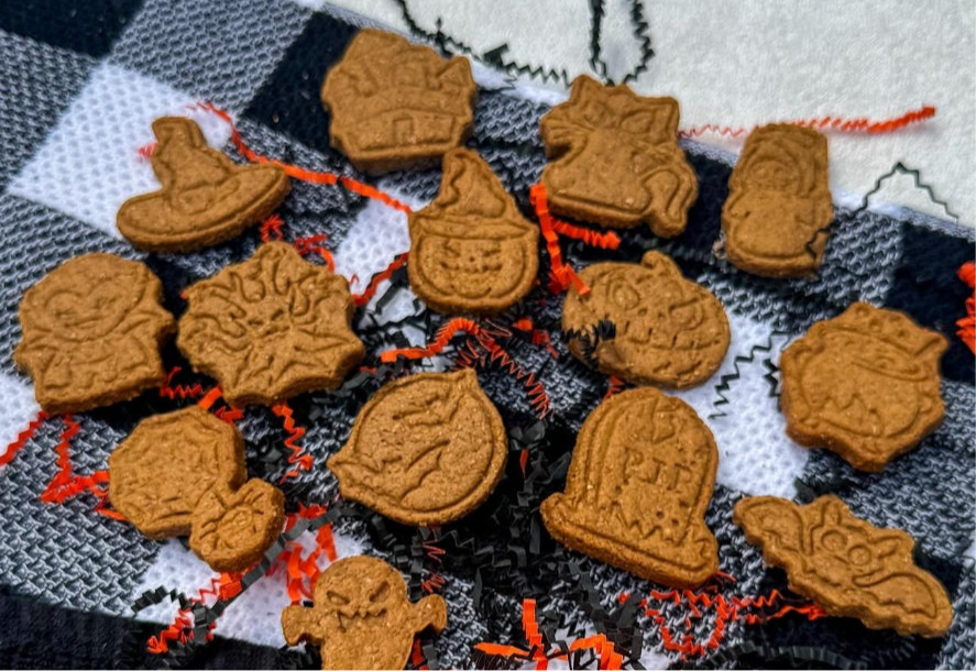 Spooktacular Stamped Peanut Butter Dog Cookies