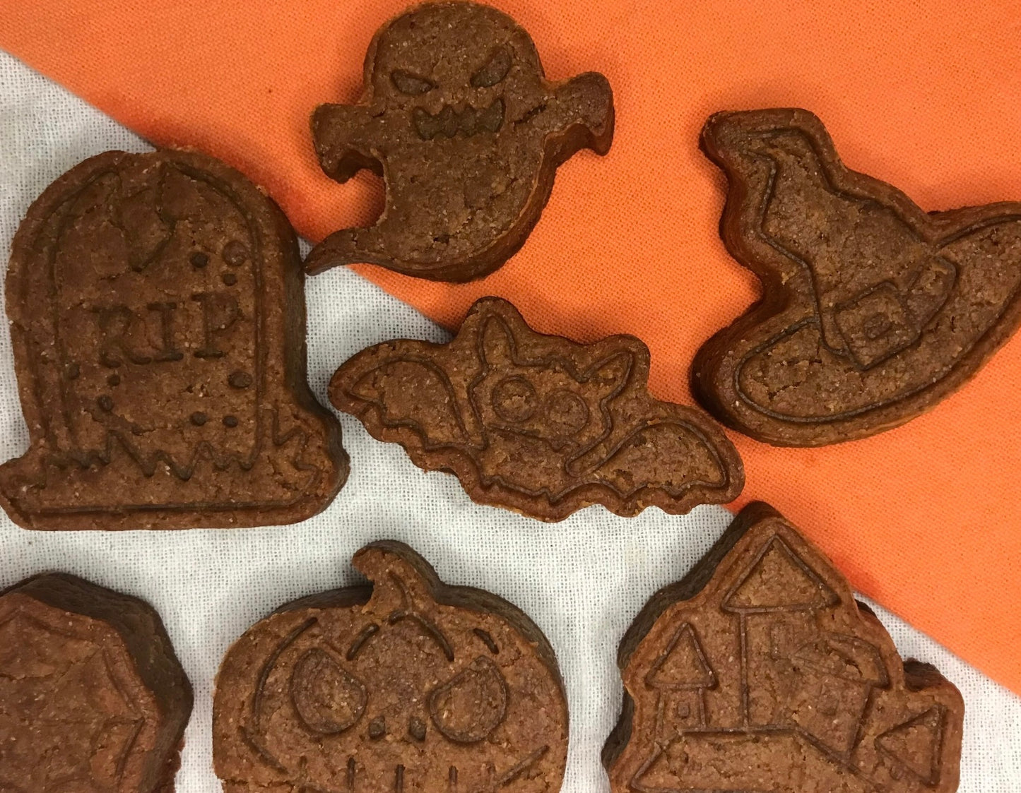 Spooktacular Stamped Peanut Butter Dog Cookies