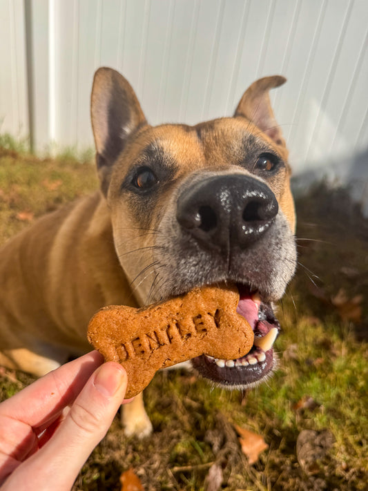 Personalized Peanut Butter Dog Treats with Name
