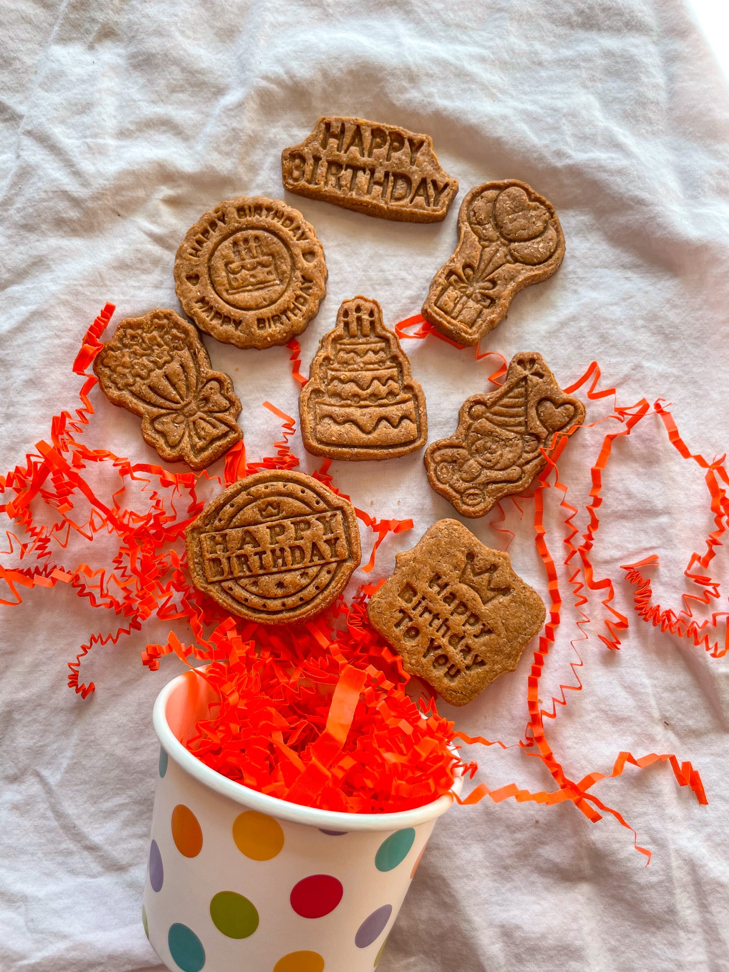 🎉 Stamped Peanut Butter Birthday Cookies for Dogs