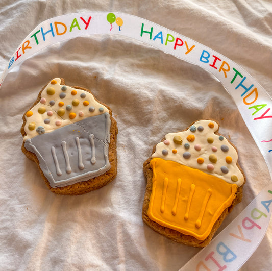 Peanut Butter Dog Treats – Festive Birthday Cupcake Cookies
