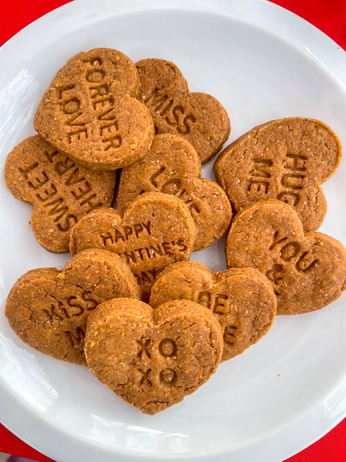 Peanut Butter Dog Treats – Valentine Conversation Hearts