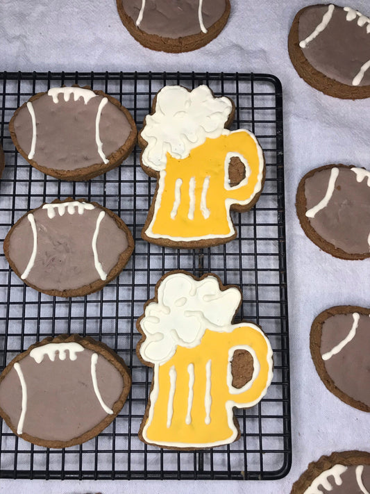 Peanut Butter Dog Treats – Game Day Football & Beer Cookies