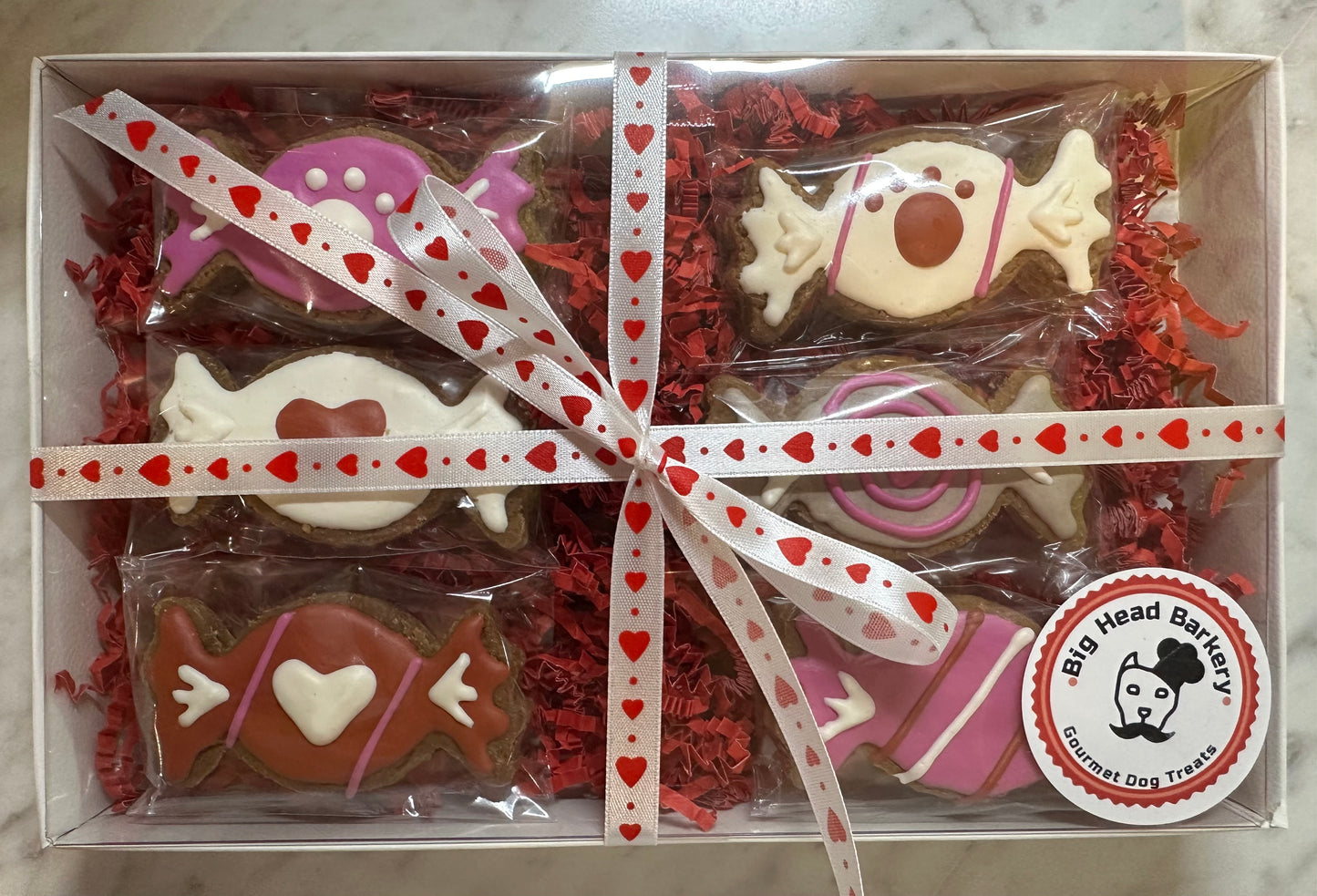 Valentine’s Candy-Inspired Peanut Butter Dog CookieGift Set |Hand-Decorated | Dog-Safe | Limited Edition