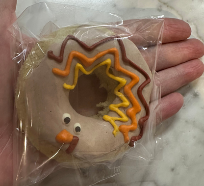 Peanut Butter Doggie Donuts -Thanksgiving Turkey Inspired