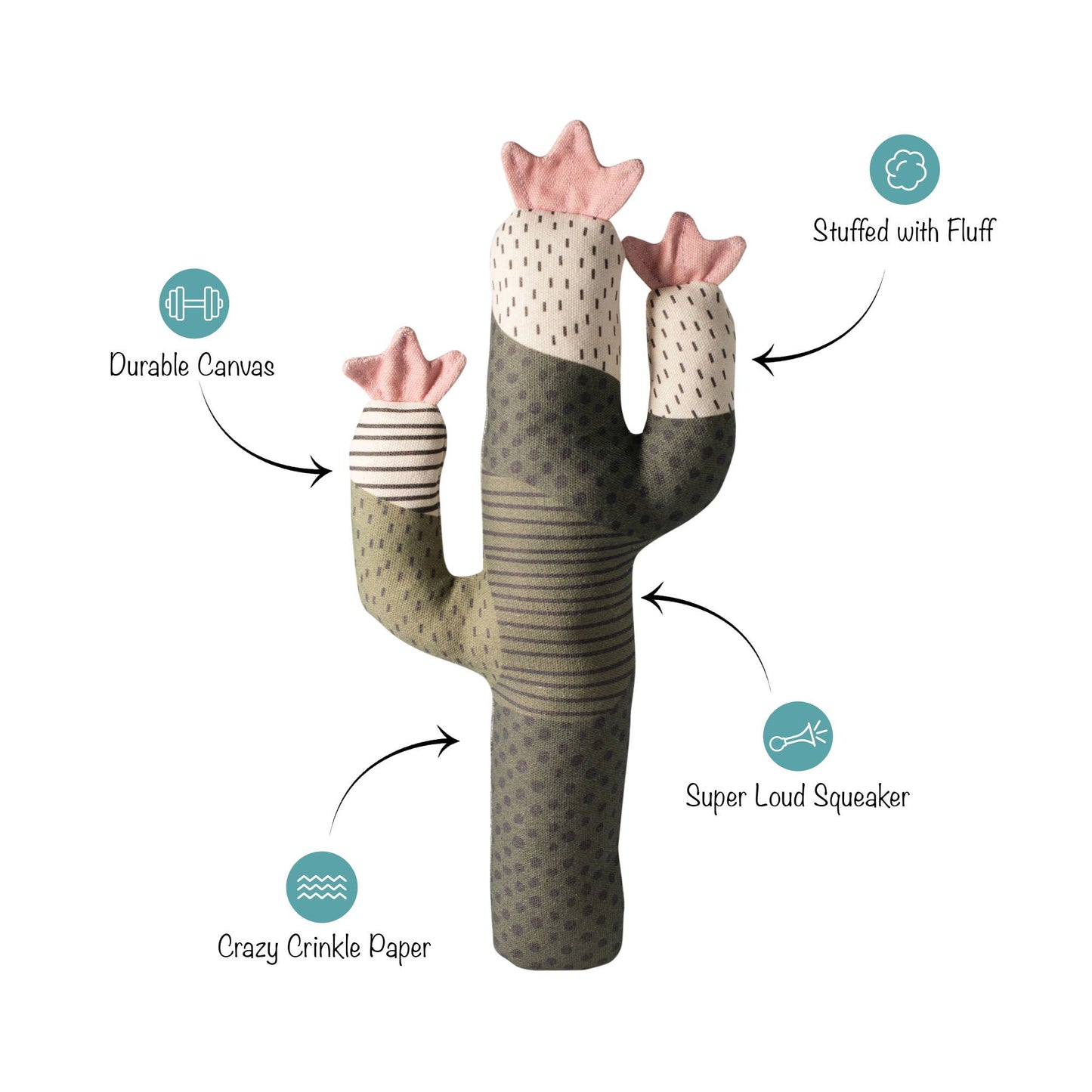 Petshop by Fringe Studio - CANVAS SQUEAKER DOG TOY I CAN BE A BIT PRICKLY