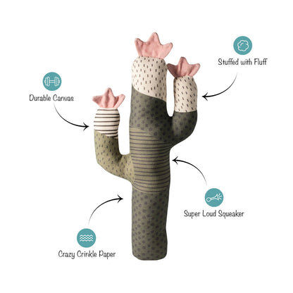 Petshop by Fringe Studio - CANVAS SQUEAKER DOG TOY I CAN BE A BIT PRICKLY
