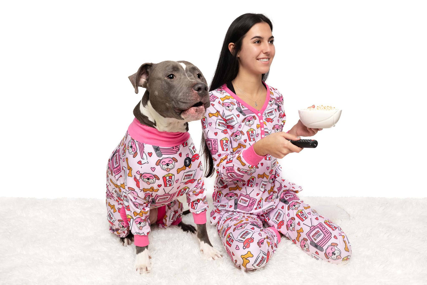 Pitflix & Chill Dog Pajamas – Pink