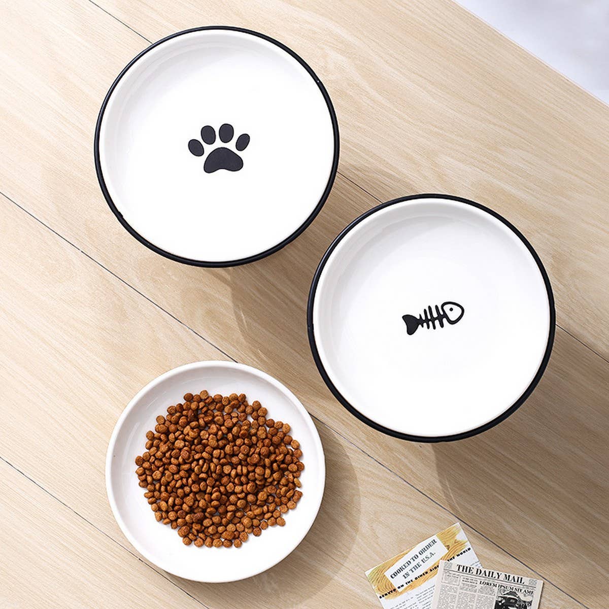 Paw Print Elevated Bowl