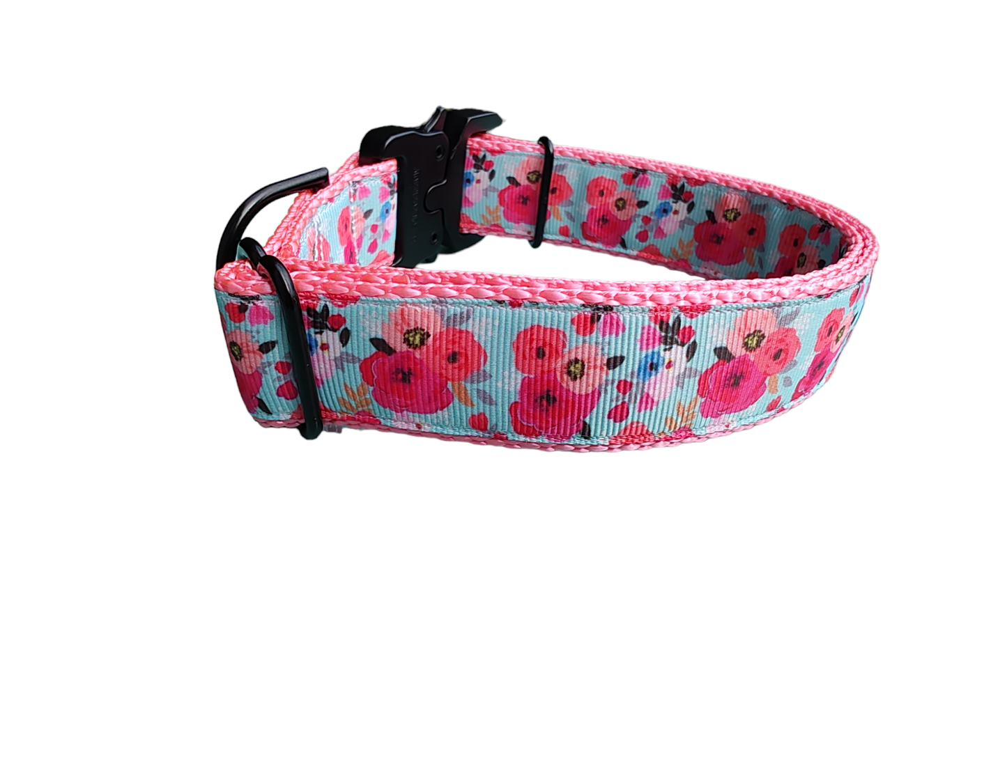 Doot's Pet - Collars For A Cause - Pink Floral Nylon Dog Collar MD, LG, XL, Leash