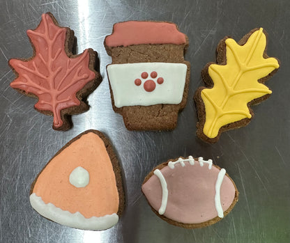 Hand-Decorated Fall Favorites Dog Cookie Gift Box