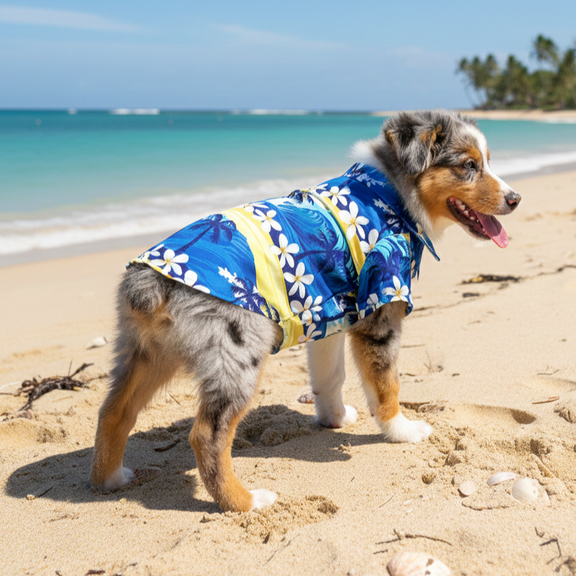 Doggie Design - Hawaiian Camp Shirt - Catching Waves
