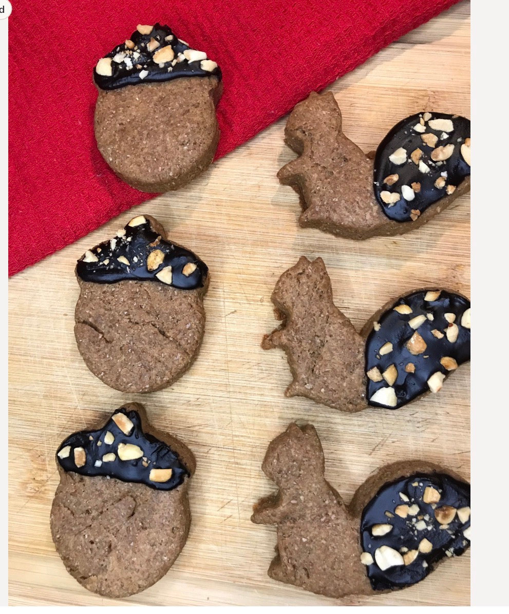 Squirrel & Acorn Peanut Butter Dog Treat Set
