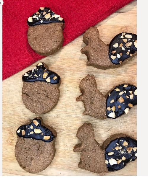 Squirrel & Acorn Peanut Butter Dog Treat Set