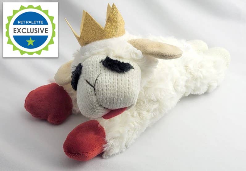 Lamb Chop Plush Dog Toy with Crown (10.5”)