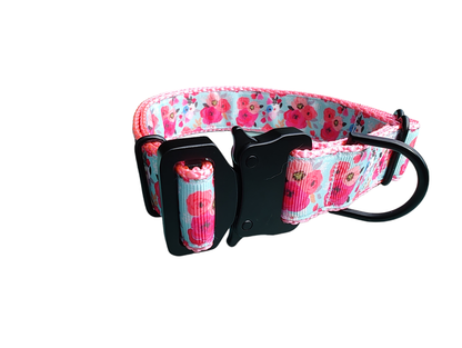 Doot's Pet - Collars For A Cause - Pink Floral Nylon Dog Collar MD, LG, XL, Leash