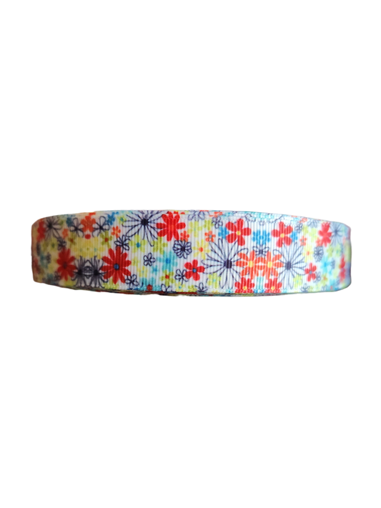 Doot's Pet - Collars For A Cause - Multicolored Flowers Nylon Dog Collar
