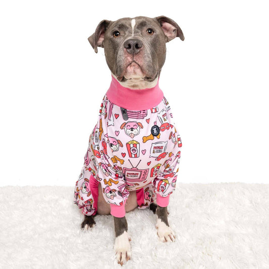 Pitflix & Chill Dog Pajamas – Pink