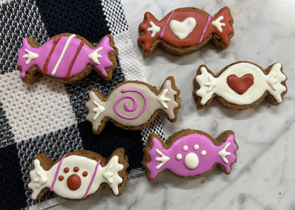Valentine’s Candy-Inspired Peanut Butter Dog CookieGift Set |Hand-Decorated | Dog-Safe | Limited Edition