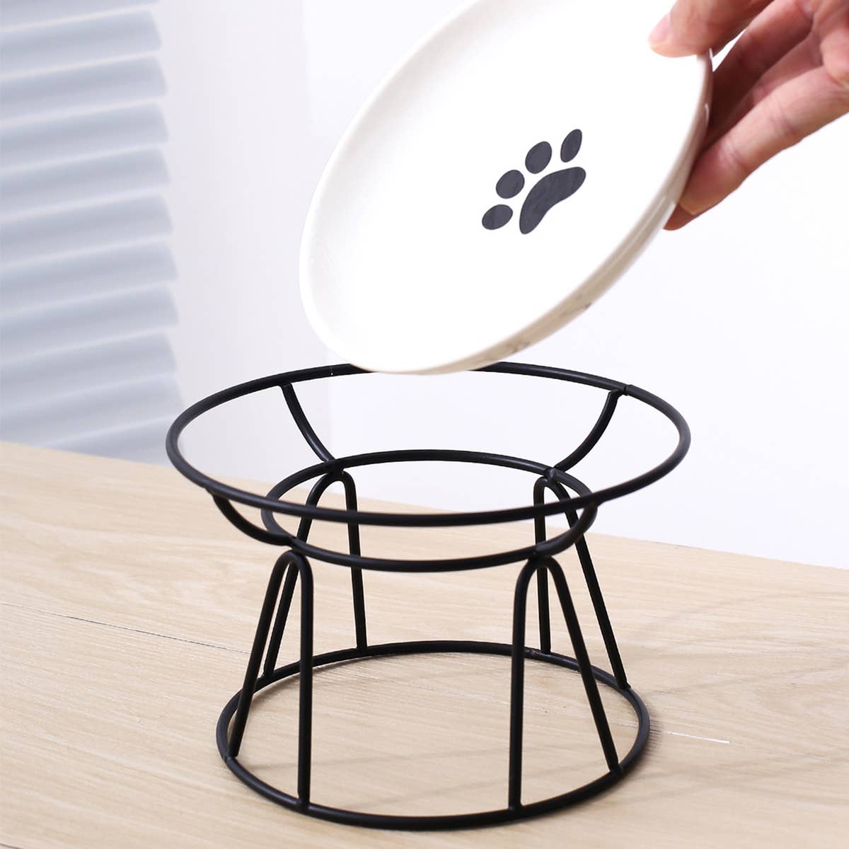 Paw Print Elevated Bowl