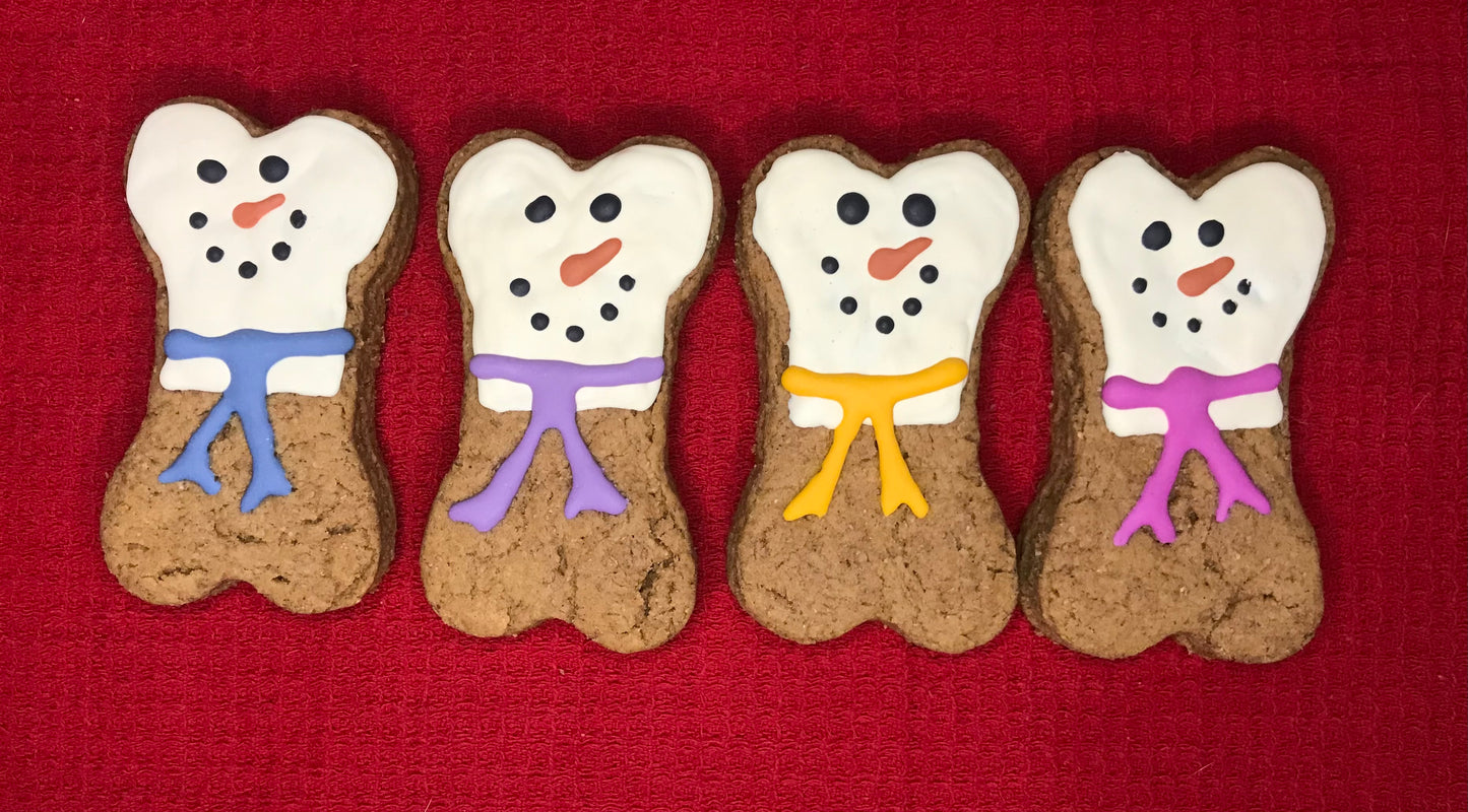 ☃️ Snowman Dog Cookies – Peanut Butter Holiday Treats for Dogs, Handmade Christmas Dog Biscuits 🐾🎄