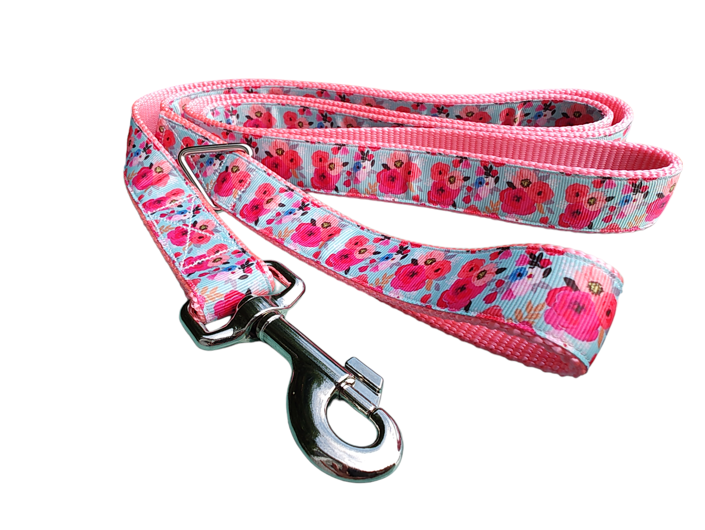 Doot's Pet - Collars For A Cause - Pink Floral Nylon Dog Collar MD, LG, XL, Leash