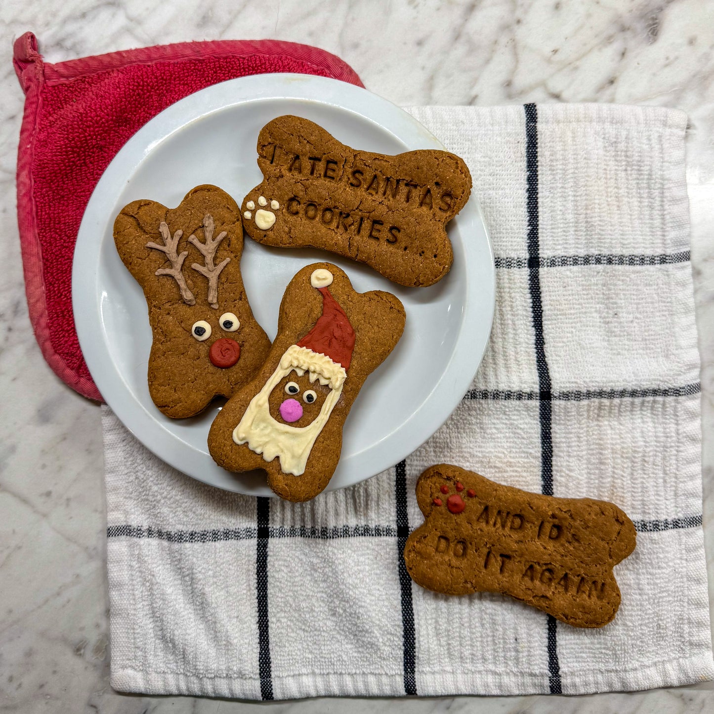 🎅 Christmas Dog Cookies – “I Ate Santa’s Cookies” Peanut Butter Treat Set, Holiday Dog Biscuits 🎄🐾