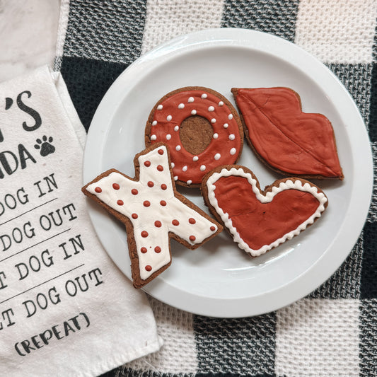 Valentine’s Day Doggy Gift Set | Dog-friendly Peanut Butter Cookies | Handcrafted Dog Treat Assortment