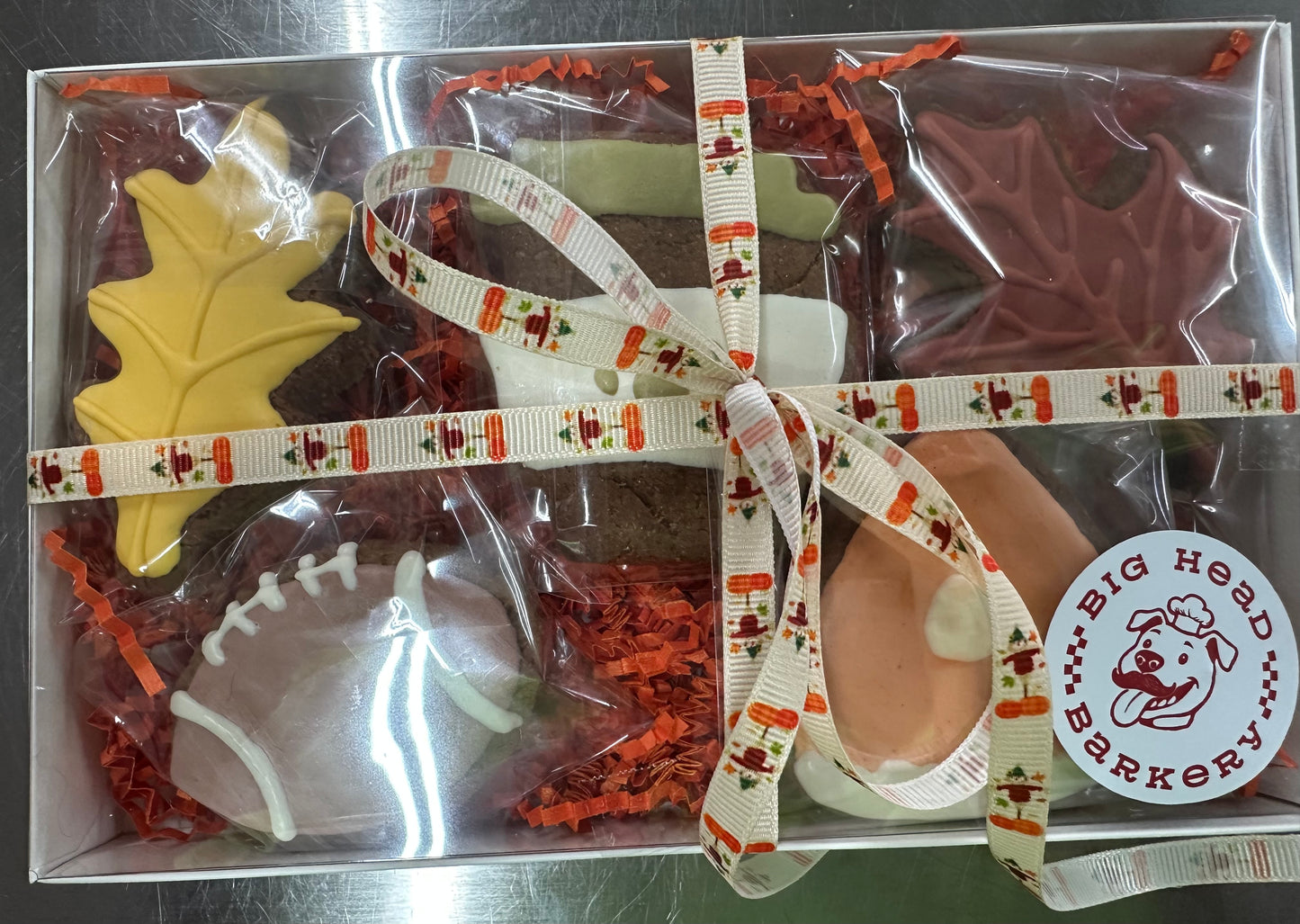 Hand-Decorated Fall Favorites Dog Cookie Gift Box