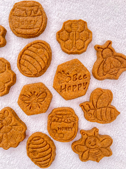 Peanut Butter Dog Treats – Buzzy Bee Shaped Cookies
