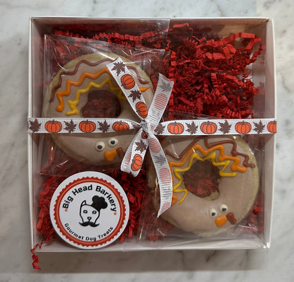 Peanut Butter Doggie Donuts -Thanksgiving Turkey Inspired