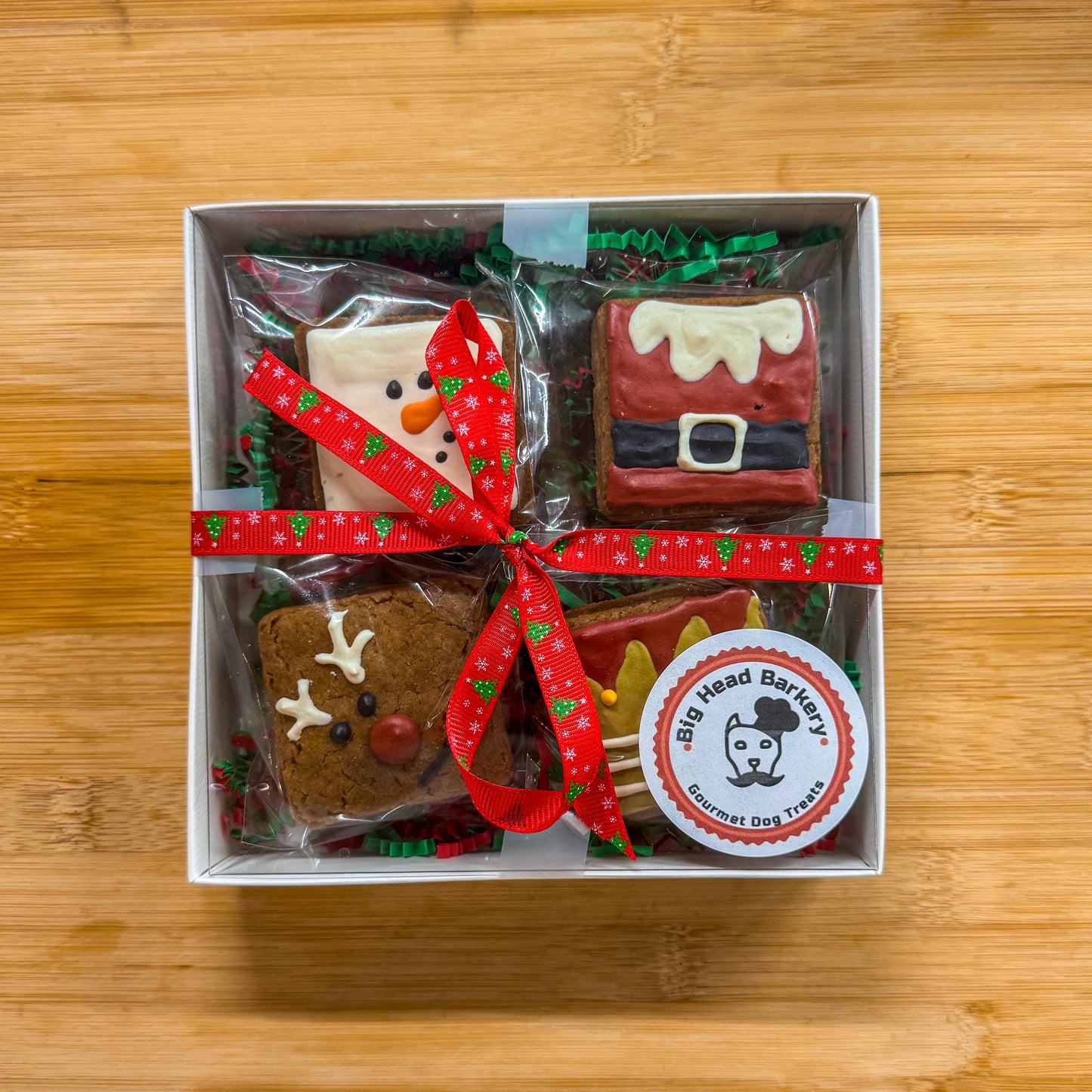 🎅 Holiday Dog Cookie Set – Santa, Snowman, Reindeer & Elf Peanut Butter Dog Biscuits, Christmas Treats for Dogs 🎄🐾