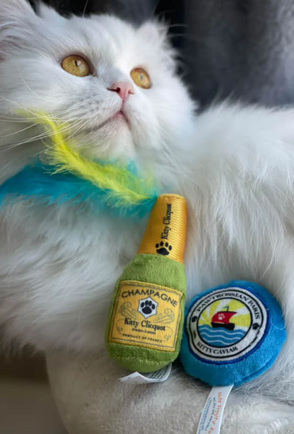 Kitty Clicquot Catnip Toy Set (Bottle & Caviar)