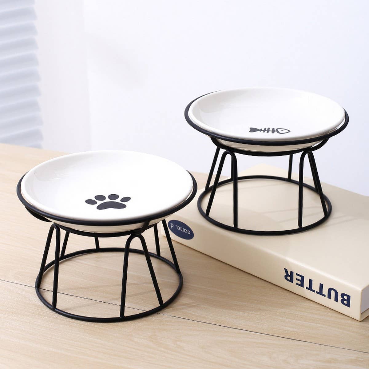 Paw Print Elevated Bowl