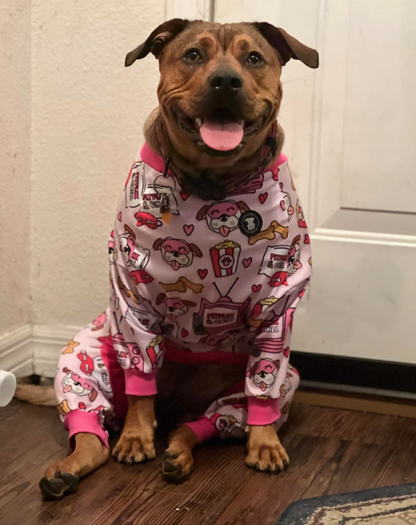 Pitflix & Chill Dog Pajamas – Pink