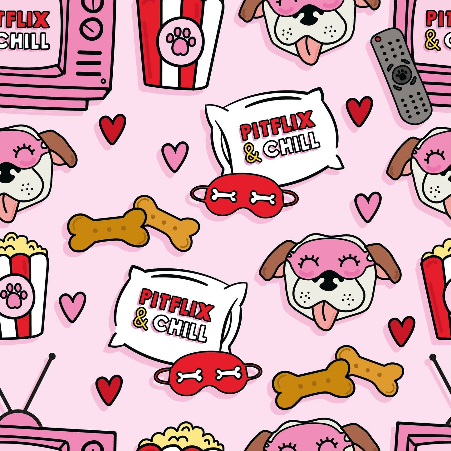 Pitflix & Chill Dog Pajamas – Pink