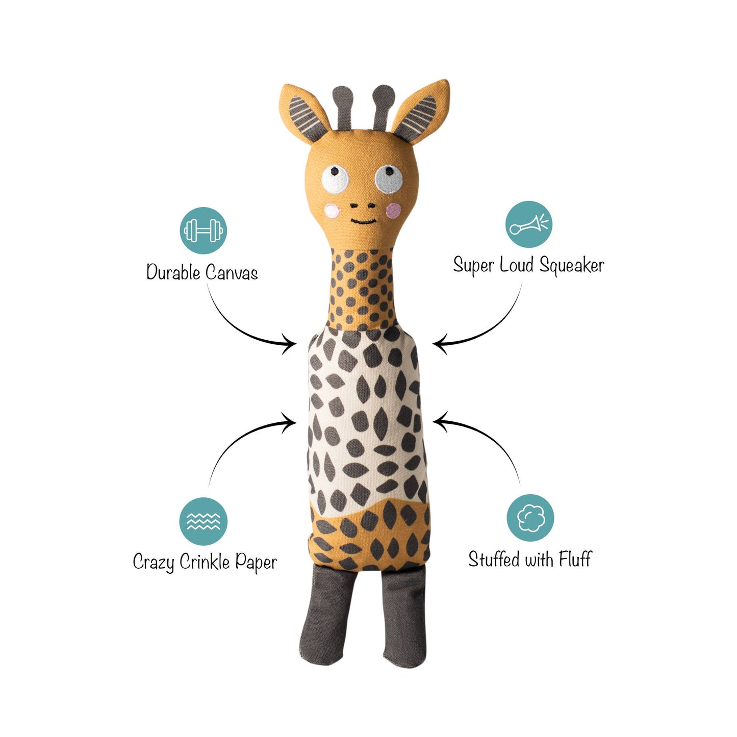 Petshop by Fringe Studio - CANVAS SQUEAKER DOG TOY HIGH THERE!