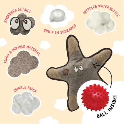 Starfish Dog Toy (2-in-1)