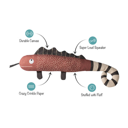 Petshop by Fringe Studio - CANVAS SQUEAKER DOG TOY ONE IN A CHAMELEON