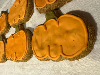 Pumpkin Shaped Dog Cookies