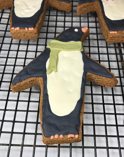 Peanut Butter Dog Treats – Penguin Shaped Winter Cookies
